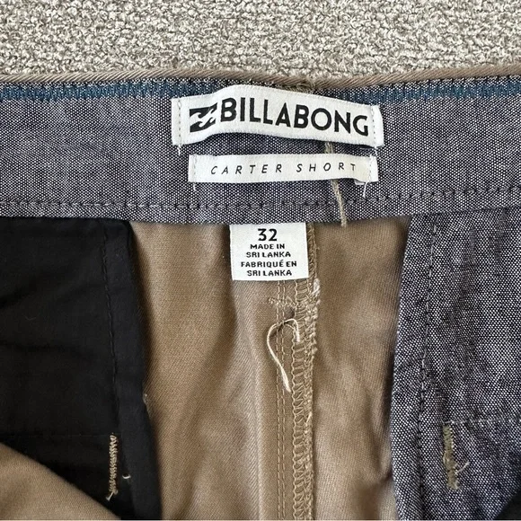 Billabong Carter Shorts, Men size 32 Tan Flat Front Casual Skater Surfer Style - Picture 3 of 8